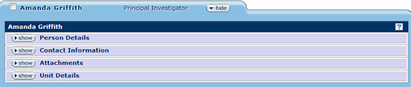 Figure 153 Protocol Document, Personnel Page – Person Section 