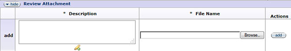 Figure 256 Protocol Document, Online Review Page – Review Attachment Section