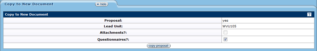 Copy to New Document section