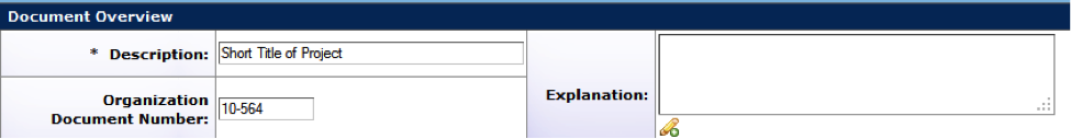 Figure 144 Protocol Document, Protocol Page – Document Overview Section 