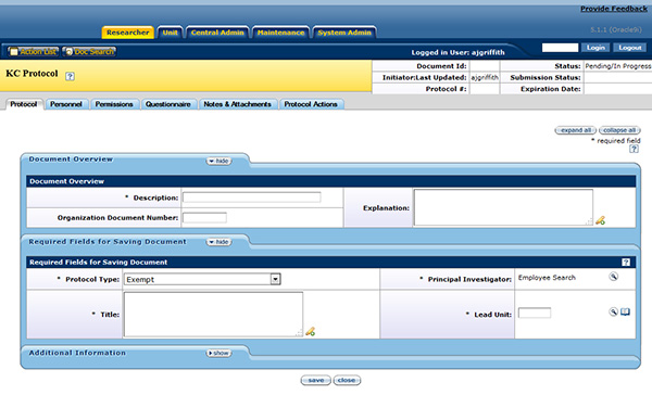 Figure 142 Protocol Page 