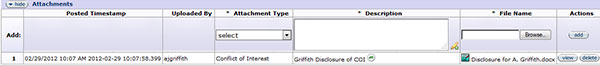 Figure 156 Protocol Document, Personnel Page – Person Section, Attachments Subsection