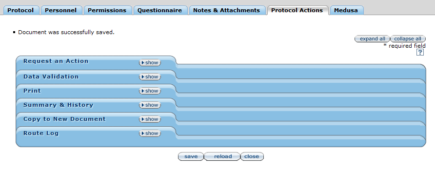 Protocol Actions