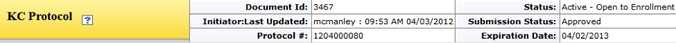 Figure 140 Protocol Document Header Example 