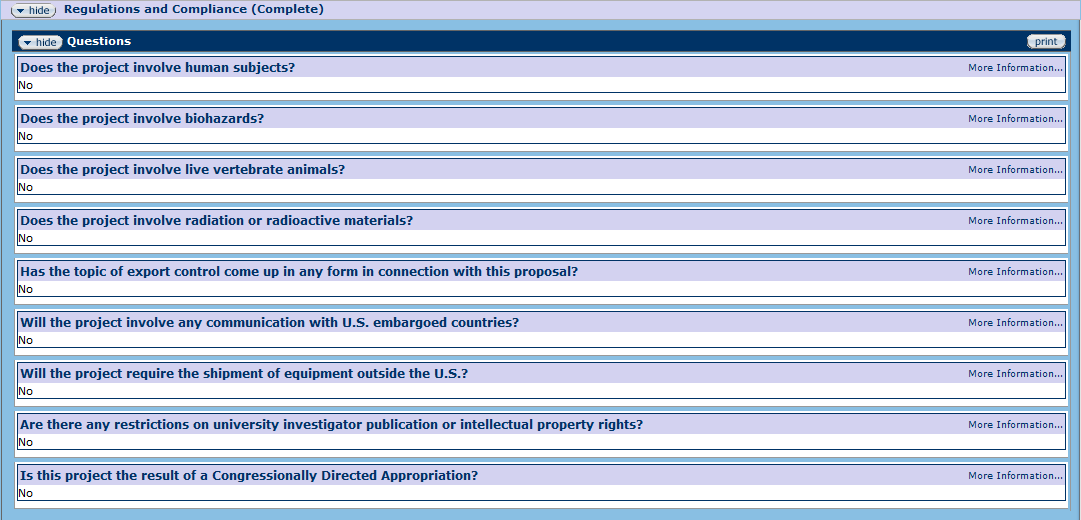 Regulations and Compliance Summary subsection